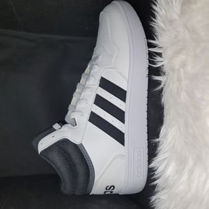 #86 Adidas 2025 HOOPS 4.0  Men's White and Black Sneakers